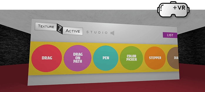 ZIM TextureActive Studio - 2D Interactivity in 3D with ZIMjs and threejs