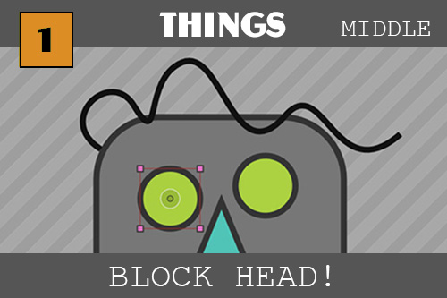 We have now left the bug tutorial series.  Now we are starting general tutorials.  This one is a grey rectangular head that has big green eyes a blue triangle nose, a funny red twisty blob for a mouth and a silly looking squiggle for hair!  All these parts can be made and dragged about.  They can be saved for the next time which is suggested by the pink button that says reset in white letters.  The same grey and silver diagonal striped background is on this tutorial and all the next tutorials too.