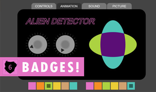 ZIM BADGES - very in-depth tutorials for JavaScript and ZIMjs on the HTML Canvas