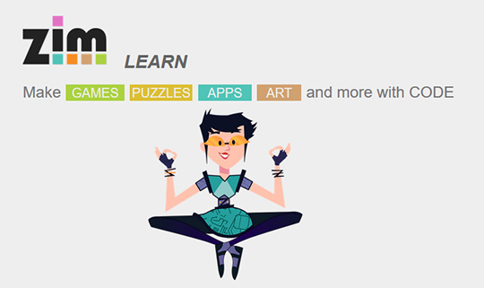 ZIM LEARN - Code and Video Tutorials for HTML Canvas coding with JavaScript and CreateJS